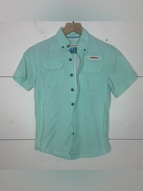 Magellan Outdoors • Short Sleeve Button-Down Shirt in Mint Size Small 8